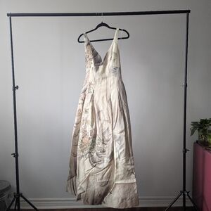 H&M CONSCIOUS EXCLUSIVE Wedding Dress Silk Linen Embroidery Bridal Gown